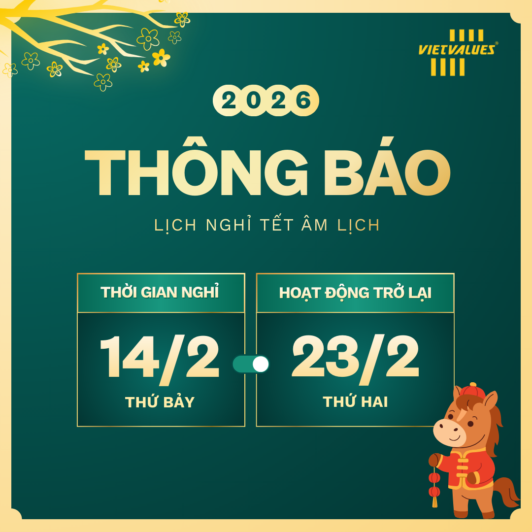 VietValues Thông Báo Lịch Nghỉ Tết Nguyên Đán 2026
